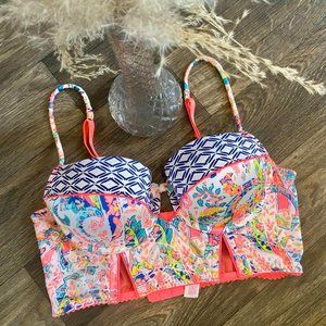 Victoria Secret VS Corset Bustier Cutout Detail Decorative Padded Bra Like New